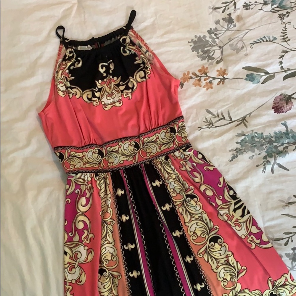 Pink and black dress